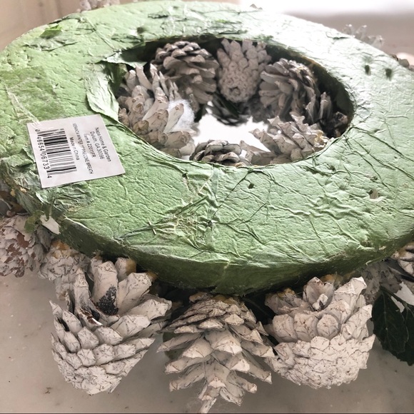 White Pinecone Wreath Partially Deconstructed for Crafters - Picture 5 of 9